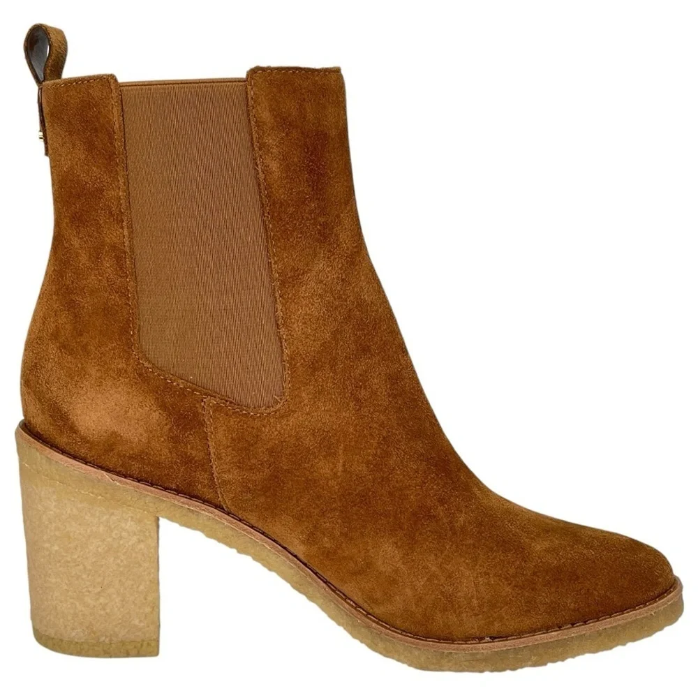 Lauren Ralph Lauren Marianna Tan Suede Leather Womens Ankle Boots Size 9.5M - Picture 5 of 14